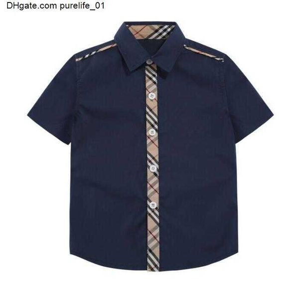 

summer baby fashion boys plaid shirt kids short sleeve shirts cotton cute children turn-down collar shirt boy tees child clothes 2-8 years, White;black