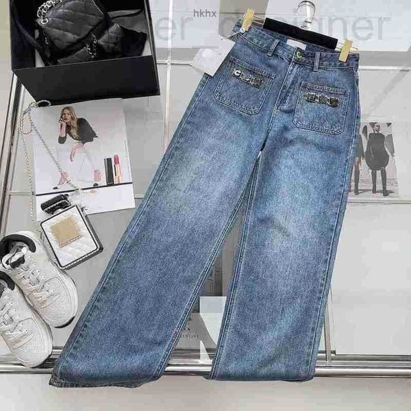 

women's jeans designer 2023 designer womens jeans female retro women's jacket milan runway dress casual long-sleeved clothing suit, Blue