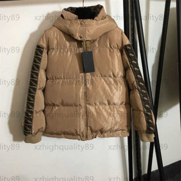 

womens down jacket designer winter coat warm fashion two-sided coats alphabet ribbon patchwork hooded cotton puffer jackets designers women, Black