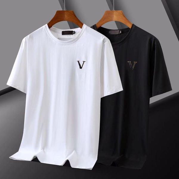 

summer new brand men's t-shirt fashion men's and women's designer clothing short sleeve casual loose hip hop couple t-shirt, White;black
