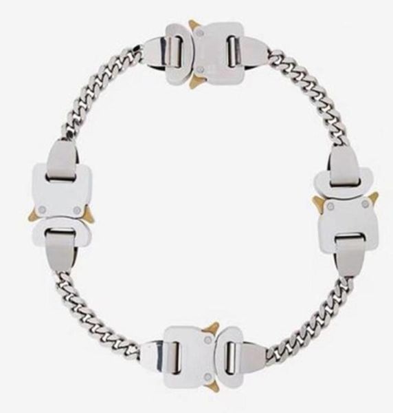 

statement ins 1017 alyx 9sm buckles four ever necklace function heavy 4 snap buttons necklaces hip hop jewelry for women men gifts3692326, Black