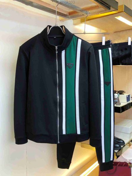

casual men's tracksuits suit 2023 pradity two-piece suit coat hoodie trousers alphabet fashion spring and autumn outdoor sports suit co, Gray