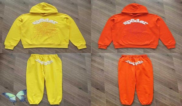 

men's hoodies sweatshirts orange hoodies sweatshirt suit young thug sweatpant set t2212163639885, Black