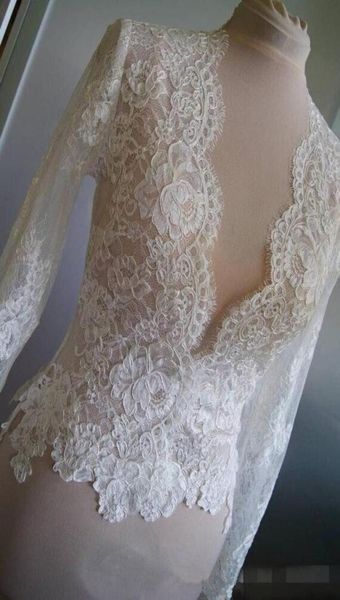 

lace bridal wraps ivory or white jackets long sleeves bridal coat for wedding dresses fast bridal accessories59672946812576