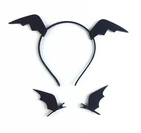

pair girls bat ears hair clips pins halloween headwear devil accessories stereo children hairgrips headban c7z75763070, Slivery;white