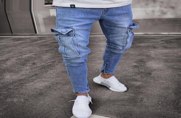 

ebaihui new men039s distressed skinny jeans men designer mens slim rock revival jeans straight hip hop man039s streetwear j7066554, Blue
