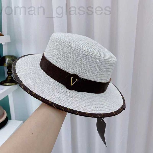 

wide brim hats & bucket designer bucket hat straw gentleman cap fashion knitted wide brim sunshade protection outdoor beach buckets hats bgn, Blue;gray