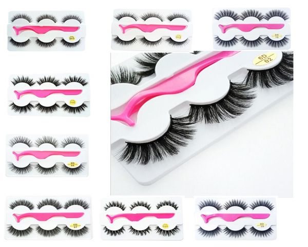 

3pairsset 3d false eyelashes thick long makeup extension eye lashes with eyelash clip applicator whole4522289