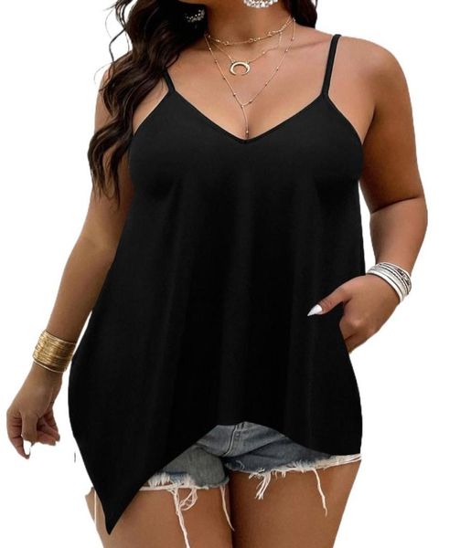 

plus asymmetrical hem cami n3bp012345678910116070345019580158, Black