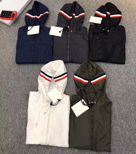 

men's designer jacket luxury brand new spring men and women hooded windbreaker jacket coat sunbreaker badge nfc designer men clothing g, Black;brown