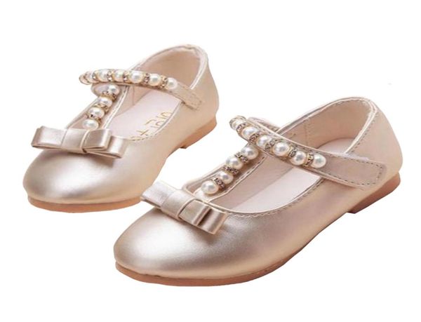 

new 2018 kids baby flowers children princess leather toddler shoes for little girl gold beaded dance wedding party dress shoes4019175, Black;red