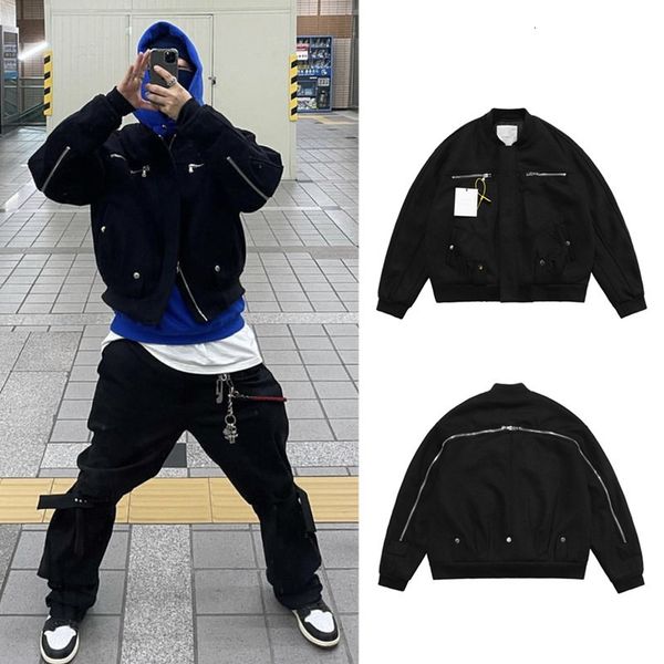 

men s jackets fw grailz zip back fleece varsity fashion jacket men 1 heavy fabric vintage coats bomber women 230803, Black;brown