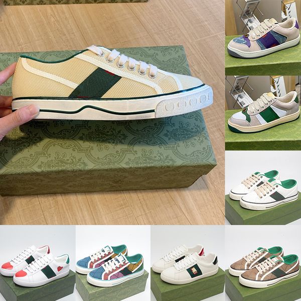 

luxury designer tennis 1977 shoes beige butter canvas striped sneakers screeners distressed dirty old vintage flat heels trend mens womens p, Black