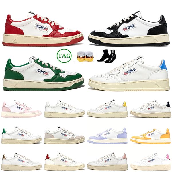 

autries sneakers designer shoes women casual shoe platform leather trainer medalist low sneaker rubber flat trainer patchwork 35-43