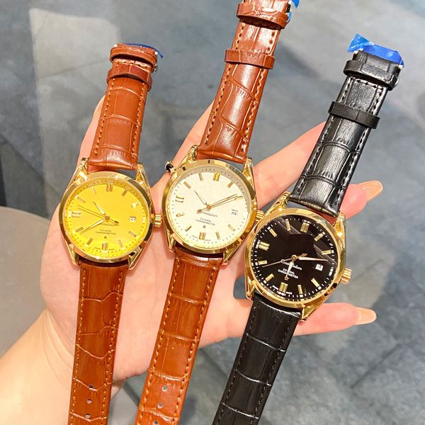 

luxury mens watches automatic movement business wristwatch leather strap original claps lifestyle waterproof luminous designer watch casual, Slivery;brown
