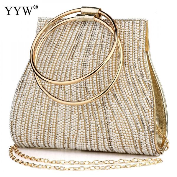 

evening bags sac a main femme women circle ring purse and handbag beaded women's shoulder bag luxury designer 230803