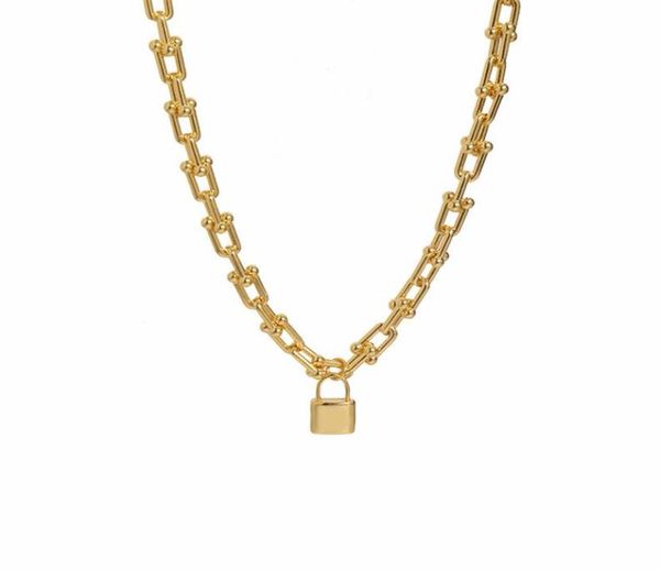 

45cm new design brand heart love locks necklace for women stainless steel accessories zircon silver color gold rose jewelr297c3552602