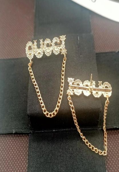 

simple 18k gold plated 925 silver luxury brand designers letters stud geometric famous women long crystal rhinestone tassels earri3382046, Golden;silver