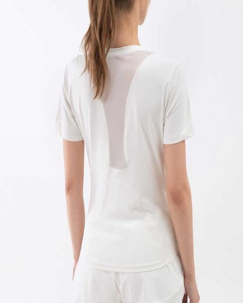 

mesh back quick dry women039s breathable casual yoga tshirt sports running fitness gym clothes short sleeve loose exercis2216502, White