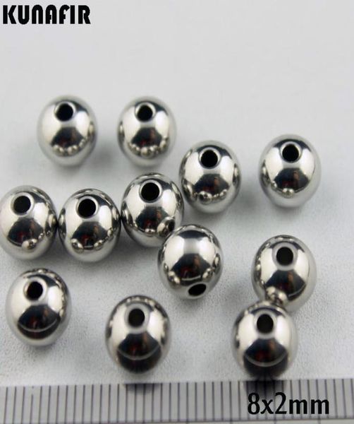 

15mm2mm25mm35mm hole 8mm diameter smooth 316l stainless steel beads bracelet necklace accessories jewelry diy parts 200pcs z9518204, Bronze;silver