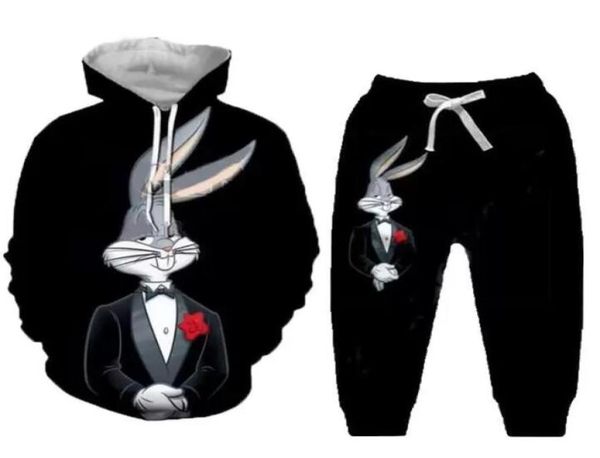 

2022 new menwomens cartoon looney tunes funny 3d print fashion tracksuits hip hop pants hoodies ok0382400308, Gray