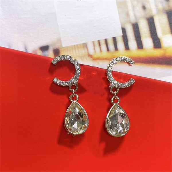 

stud earring ccity latest woman luxury designer jewelry women classics c logo hoop crystal pearl gold earrings 66, Golden;silver