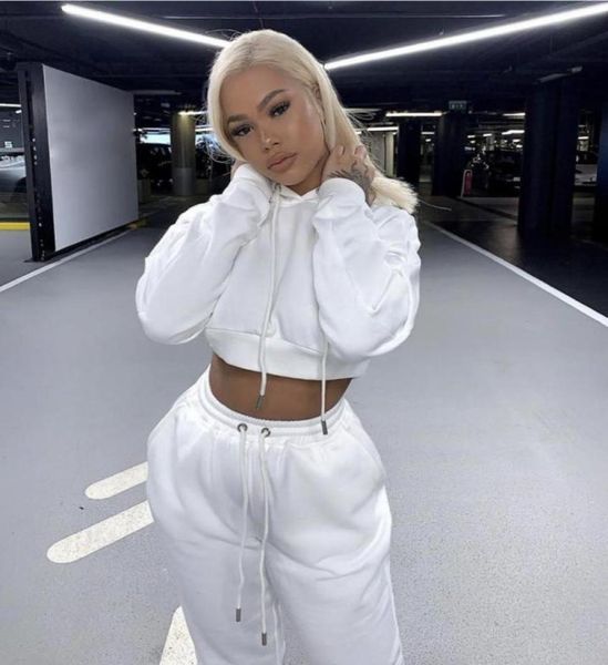 

selling women 2 piece outfits pants sweat suits for ladies crop hoodie and jogger sets5980622, Gray