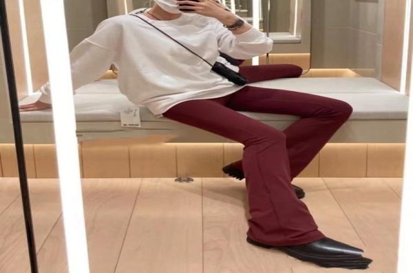 

women yoga outfit suit pants high waist sports raising hips gym wear leggings elastic fitness tights workout set loose fit wide le3993835, Black;white