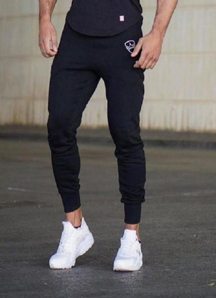 

mens jogger track pants man gyms workout fitness cotton trousers male casual fashion skinny sweatpants8196132, Black