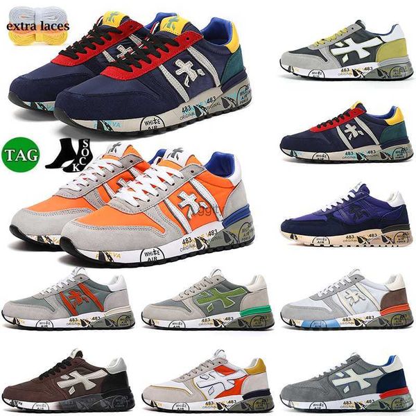 

premiata mens womens running casual shoes premiata steven genuine training italy brand layer leather cowskin mick lander traingers plate-for, Black