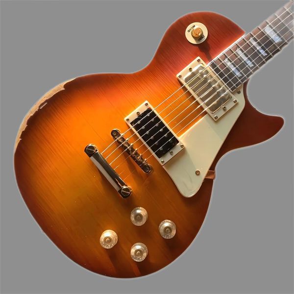 

anded relics electric guitar new arrival custom in cherry burst color with rosewood fingerboard guitarra