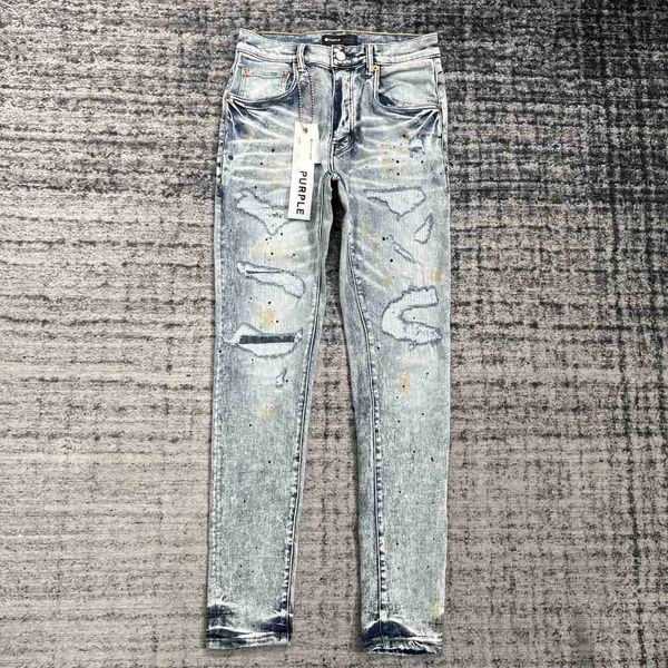 

new purple designer jeans mens pants pantalones straight regular denim tears washed old rhude 19 tviy, Blue