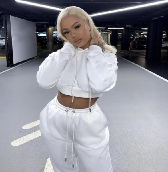 

plus size female tracksuits women 2 piece outfits pants sweat suits for ladies crop hoodie and jogger sets1692681, Gray