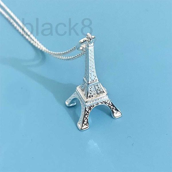 

strands, strings designer 925 sterling silver tower pendant fashionable and personalized 925 sterling silver necklace women's necklace, Black