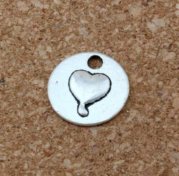 

mic 150pcs lot antiqued silver alloy love heart charm pendants 15mm diy jewelry a157242w1434246, Bronze;silver