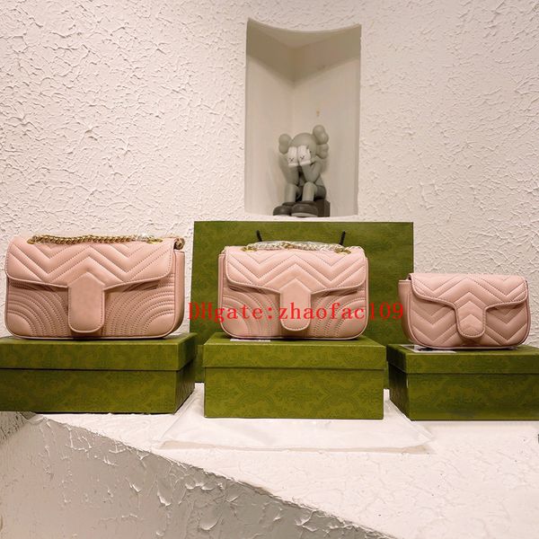 

2023 designer bag leather women shoulder bags crossbody luxury handbags clutch purses ladies wallets tote golden chain bag 3 sizes