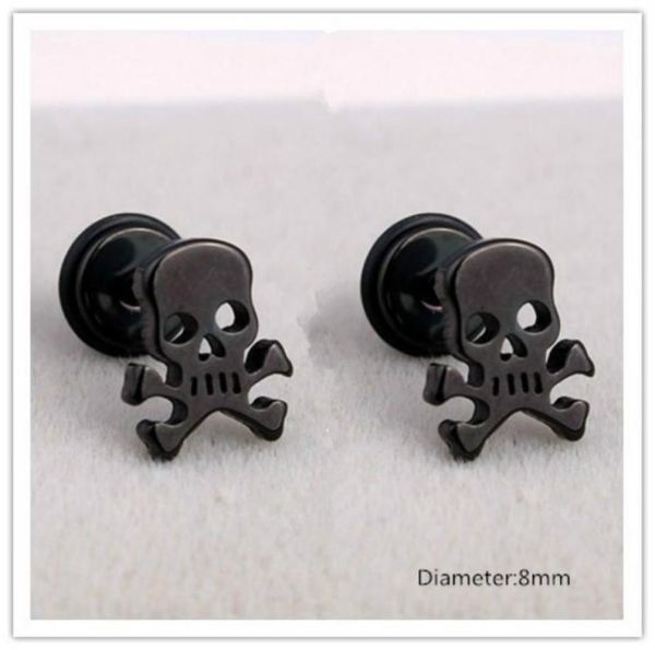 

personalized skull earrings ear plugs titanium steel rock hiphop style ear menwomen pierced stud earrings1247352, Golden