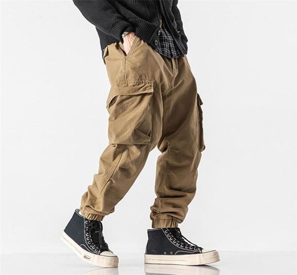 

men039s pants with belt cargo men safari style multi pocket work solid color casual jogger mens1969345, Black