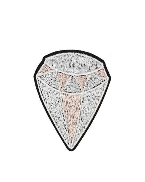 

10pcs silvery diamond badge patches for clothing bags iron on transfer applique patch for jacket jeans sew on embroidery badge diy9261851, Black