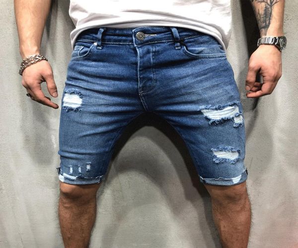 

new men brand shorts jeans short pants destroyed skinny jeans ripped pant frayed denim c02222090077, White;black