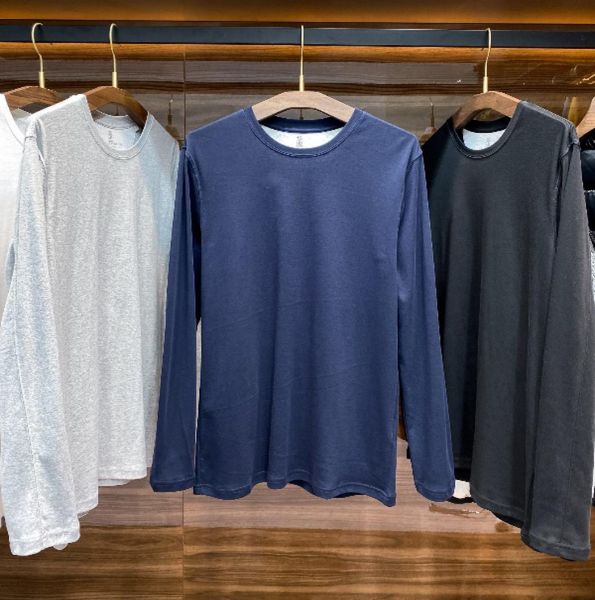 

mens t shirt brunello fall winter cucinelli longstaple cotton long sleeved pullover bottoming shirt round neck casual6279791, White;black