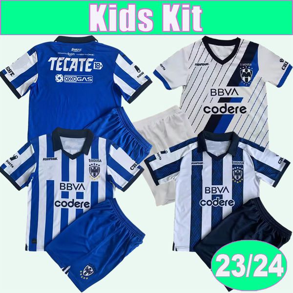 

23 24 monterrey r.funes mori m.meza kids kit soccer jerseys 2023 special edition e.gutierrez g. berterame e.aguirre home away children', Black