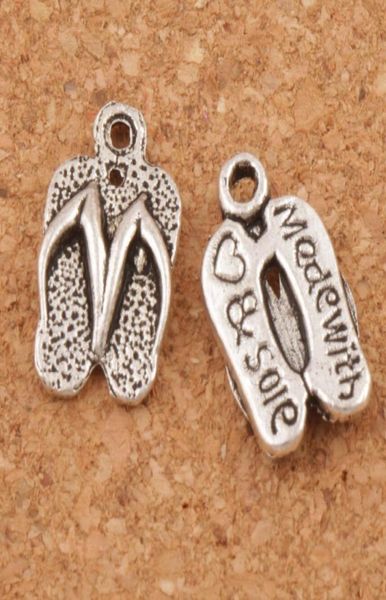 

flip flops made with love spacer charm beads 300pcslot antique silver pendants alloy handmade jewelry diy 126x94mm l4011529618, Bronze;silver