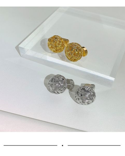 

designer jewelry women's earrings fashion designer earrings gold silver 2 color hollow ball design fashion earrings luxury men's a, Golden