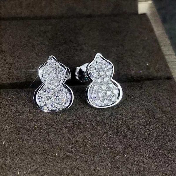 

charm designer end kirin gourd full diamond earrings for women with personalized design, trendy and thick plated 18k rose gold ear jewelry n, Golden