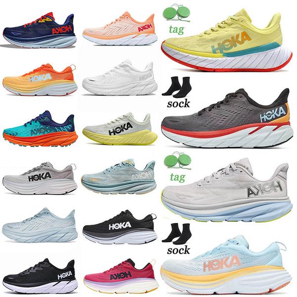 

2023 hoka one one clifton 8 running shoes women men clifton 8 people athletic shock absorbing challenger 7 fashion mens womens sneakers high, Black