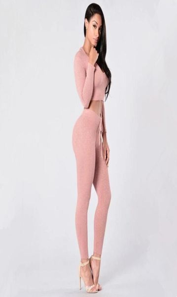 

women tracksuits new trend hooded hoody pink knit cotton sweatshirt sets short and long pants elastic slim drawstring sp9392587, Gray