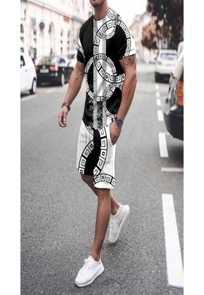 

hanamaki figure men s sports suit shortsleeved tshirt with shorts comfortable breathable and dry daily leisure sports9641847, Gray