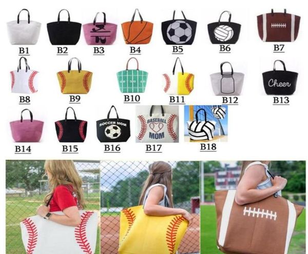 

outdoor beach bag sports canvas handbags softball baseball tote football shouder bags girl volleyball totes storage bags8736927