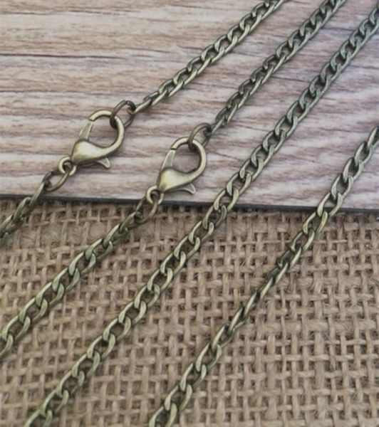 

100pcslot antiqued brass tiny curb chain 3 color 22inch necklace chain 3mmx5mm4973622, Silver